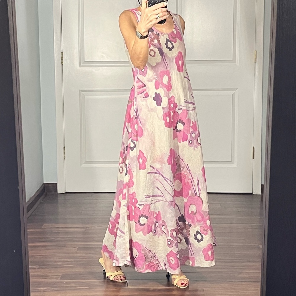 Eco Leinen A line maxi dress size XS - Picture 2 of 12